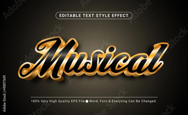 Obraz 3d Luxury Musical Text Style Effect, Editable Text Effect