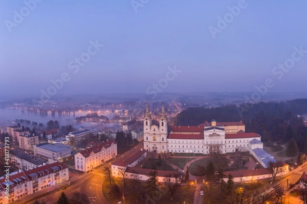 Fototapeta Aerial view of Zirc Abbey