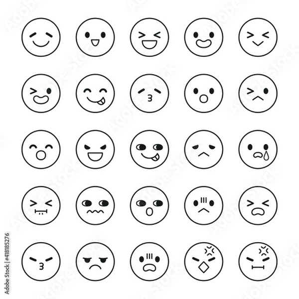 Obraz 顔　丸　アイコン　02