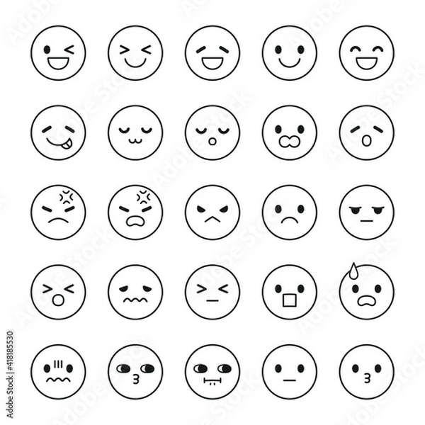 Obraz 顔　丸　アイコン　03