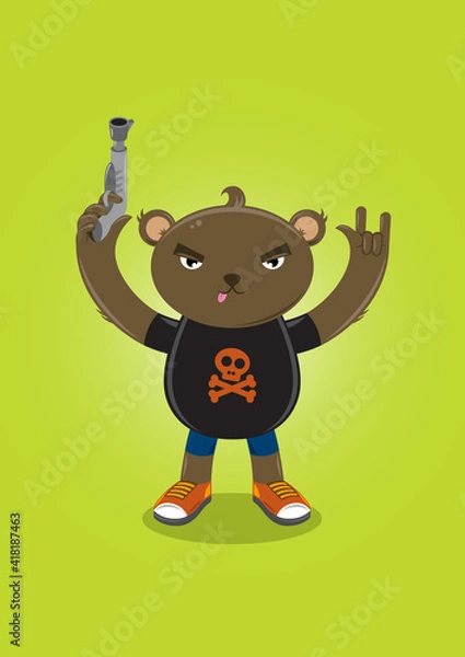 Fototapeta Bear with vector illustration