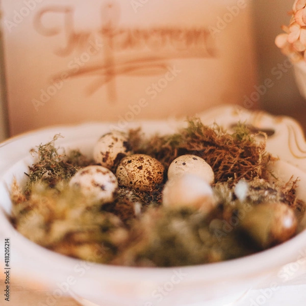 Obraz Eier in Schale Boho Style