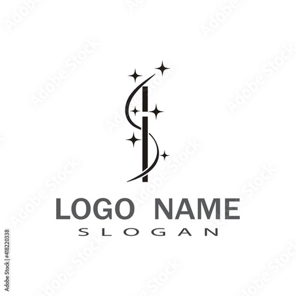 Fototapeta Wand magic hat Logo Template vector symbol design