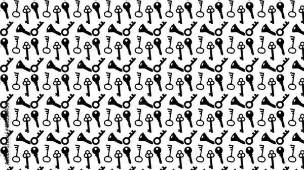 Obraz keys pattern with silhouettes