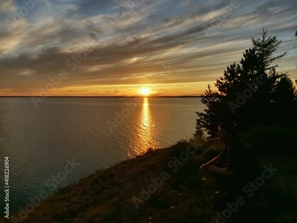 Obraz sunset over the lake