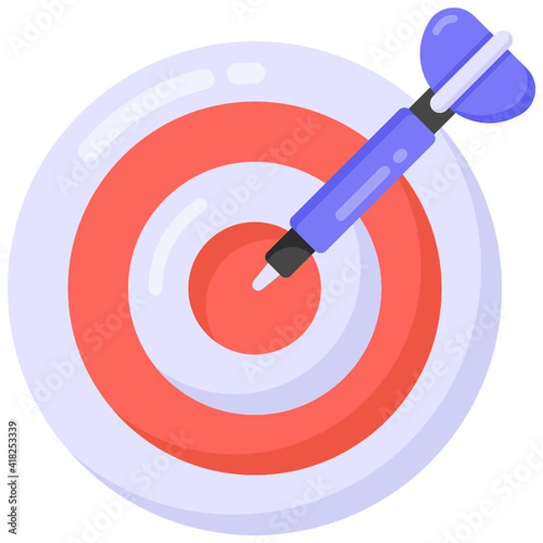 Fototapeta 
Dartboard flat style icon, editable vector 

