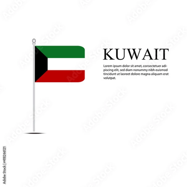 Fototapeta Kuwait FLAG Vector Template Design Illustration