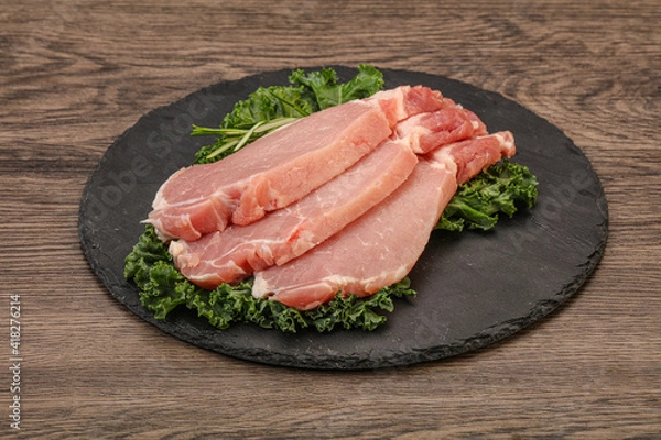 Obraz Raw pork steak for cooking