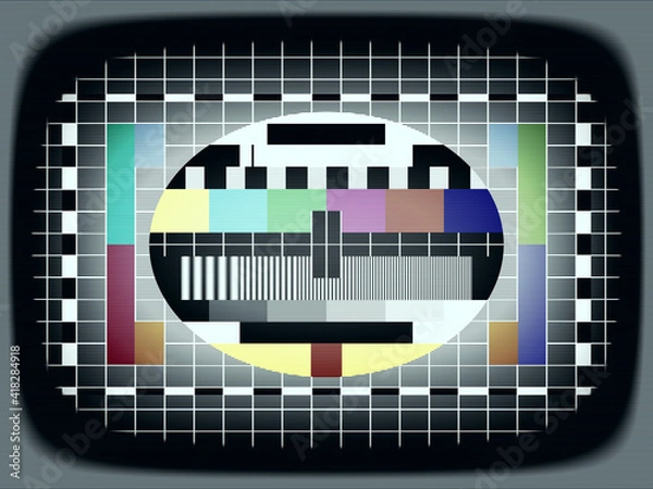Fototapeta television test picture with scan lines