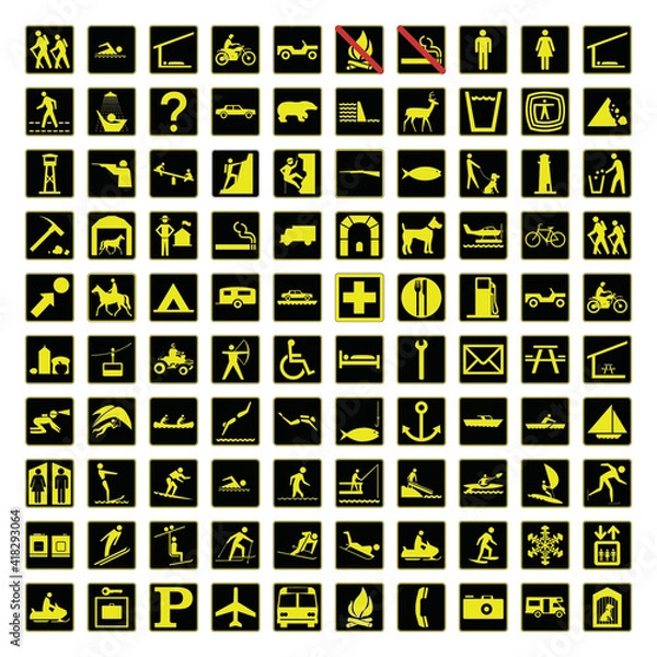 Fototapeta Identifies and all icons photo file