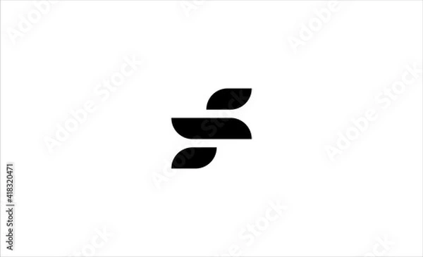 Fototapeta Letter S Monogram Logo Design Minimal Icon With Black Color