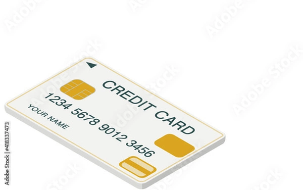 Obraz クレジットカードの立体イラスト、アイソメトリック