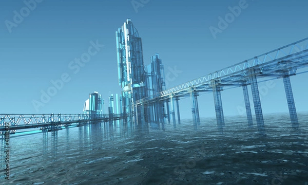 Fototapeta Future water city