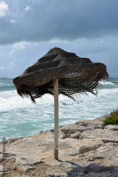 Obraz beach with umbrella