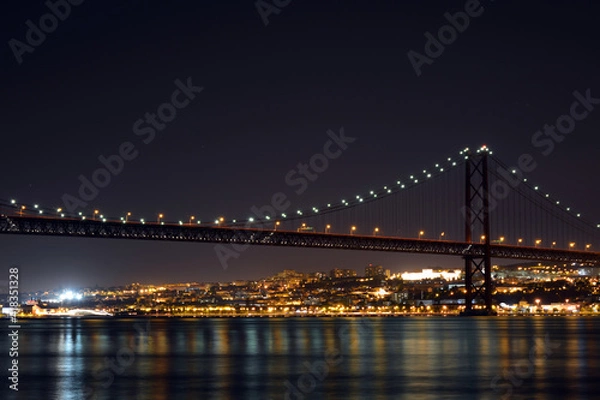 Obraz city bridge at night