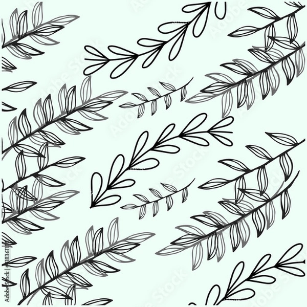 Fototapeta Seamless stylish leaves pattern vector background texture