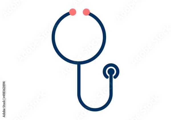 Fototapeta 聴診器のシンプルなデザインのイラスト