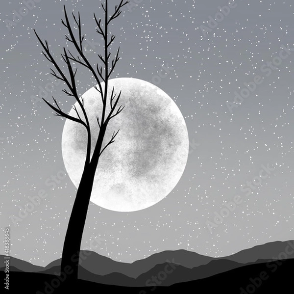 Obraz tree in the moonlight