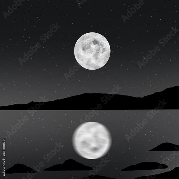 Obraz full moon over the sea