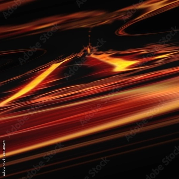Fototapeta red-hot lava flow shape and designs based on a Mandelbrot fractal pattern on a black background