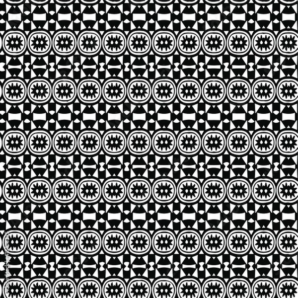 Fototapeta Geometric vector pattern with triangular elements. Seamless abstract ornament for wallpapers and backgrounds. Black and white patterns..