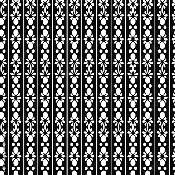 Fototapeta Geometric vector pattern with triangular elements. Seamless abstract ornament for wallpapers and backgrounds. Black and white patterns..