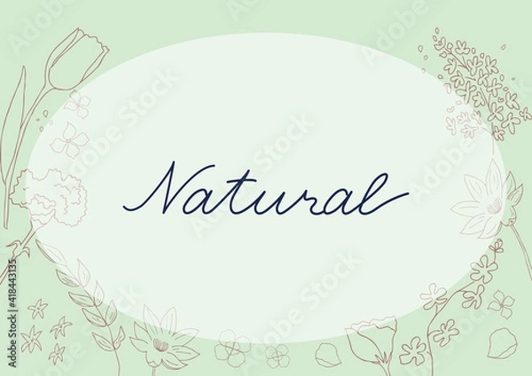 Fototapeta てがきのお花のフレーム