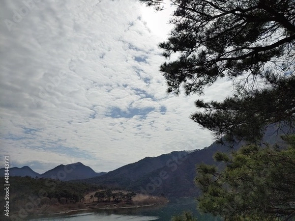 Obraz 하늘의 구름물결 강에 물결