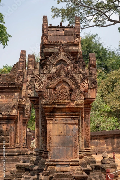 Fototapeta Banteay Srei Temple is an ancient temple in archaeological site in Cambodia.