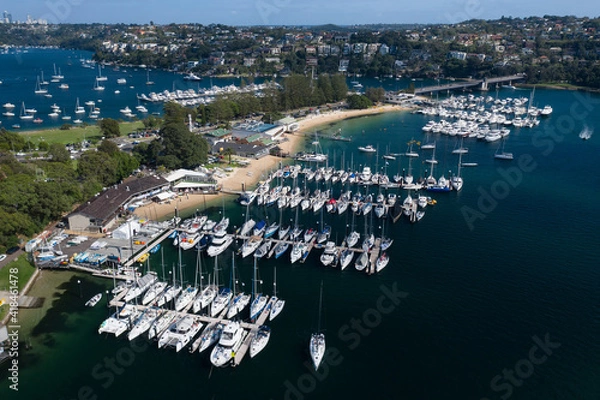 Obraz Aerial view of marinas at The Spit, Australia