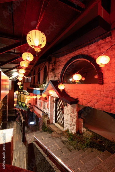 Obraz 九份老街・路地