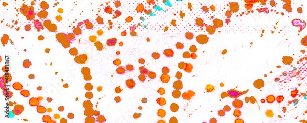 Fototapeta Orange Ethnic Background. White Stylish Pattern.