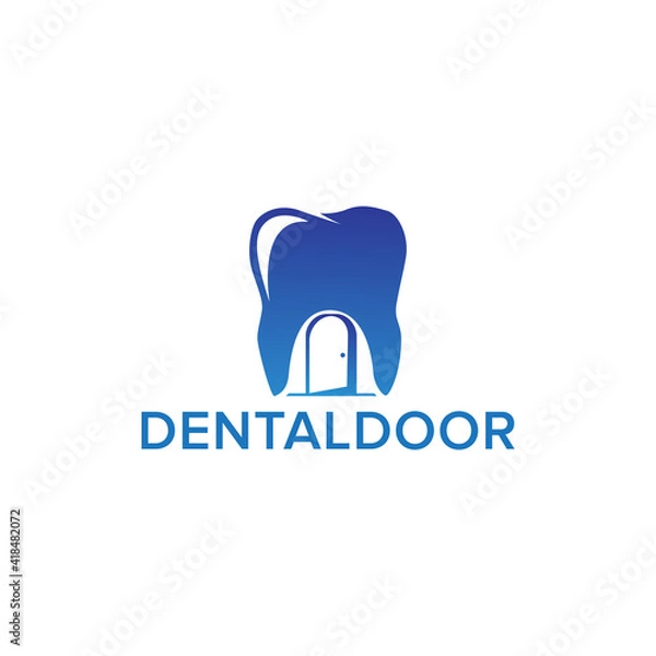 Fototapeta blue tooth door logo vector template, easy to edit and suitable for use anywhere