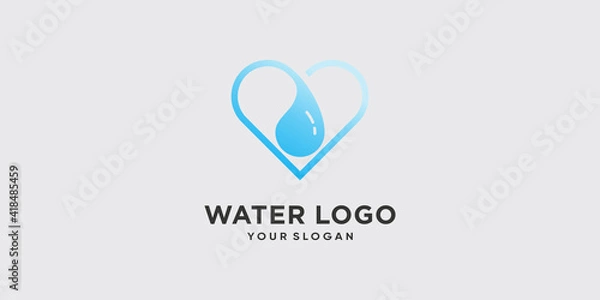 Obraz water logo template with creative gradient concept