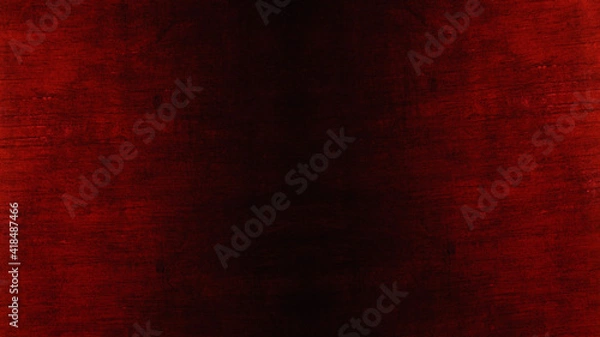 Fototapeta Red grunge background with texture watercolor paint stains in elegant Christmas color illustration