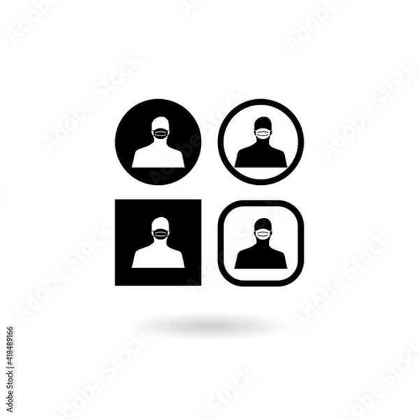 Fototapeta Use face mask icon with shadow