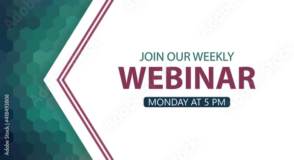 Fototapeta Blue hive gradient design webinar cover wide banner vector illustration