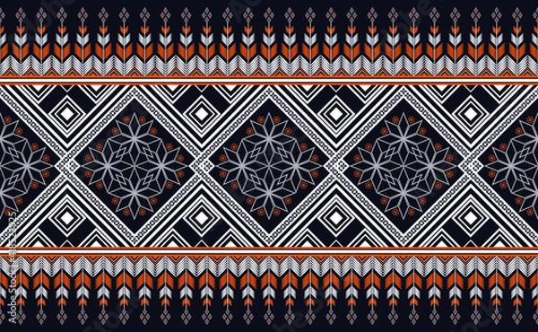 Fototapeta Oriental geometric ethnic pattern for background or carpet, wallpaper, batik wrapping, curtain design, vector illustration
