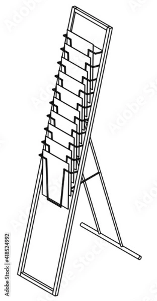 Obraz カタログスタンドの線画イラスト