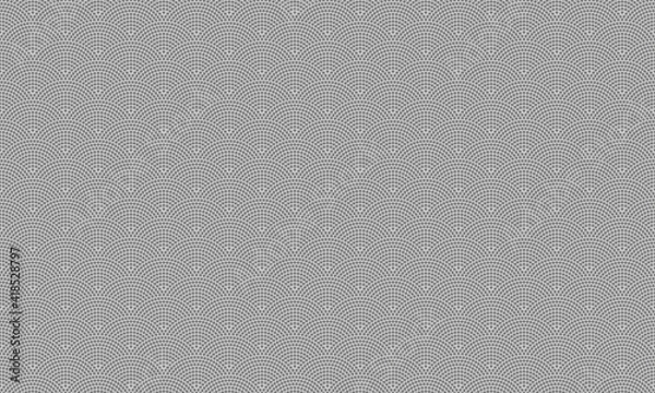 Obraz 和柄素材　鮫小紋　シームレスパターン　灰色