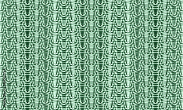 Obraz 和柄素材　鮫小紋　シームレスパターン　緑