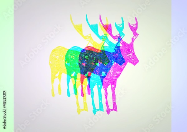 Obraz CMYK color model, press, halftone