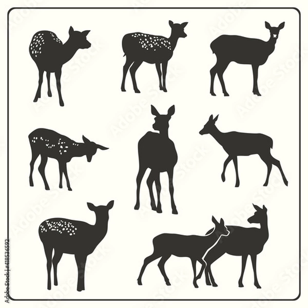 Obraz Deer silhouette set