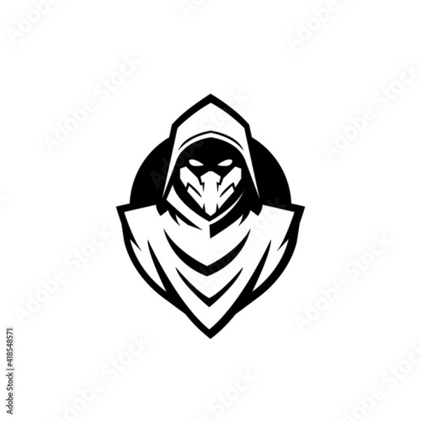 Fototapeta ninja mask black logo icon design