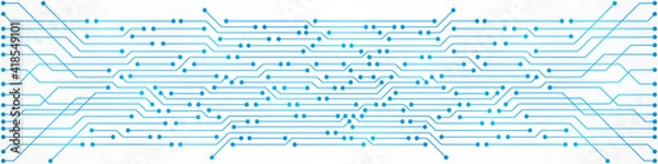 Obraz Abstract Technology Background, blue circuit board pattern, microchip, power line
