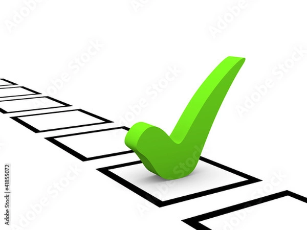 Obraz Green checkmark in checklist