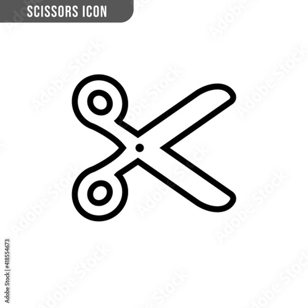 Obraz Scissors vector icon. Linear object symbol.