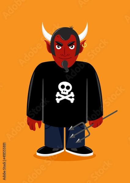 Fototapeta Red devil man vector illustration