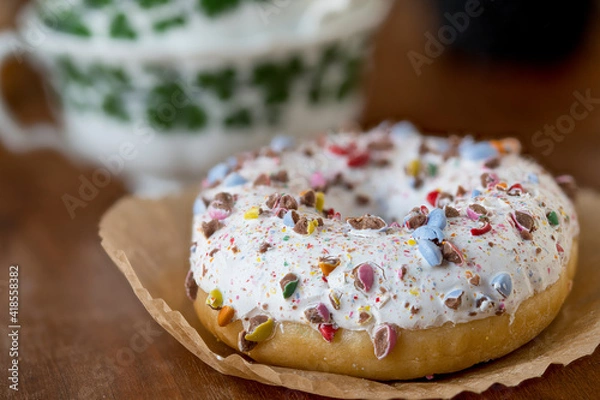 Obraz Donut and teacups