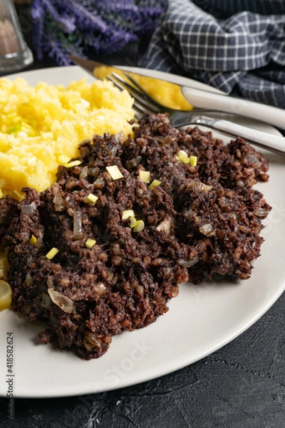 Obraz Tasty Silesian black pudding.